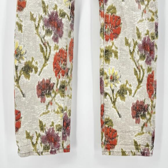 Anthropologie Pilcro Floral Ikat Stet Slim Jeans Size 28 - Picture 5 of 11